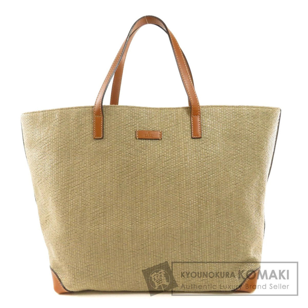 Gucci Logo Tote Bag Straw